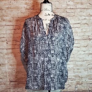 Vince Dolman Cap Sleeve Silk Blouse Sz L EUC